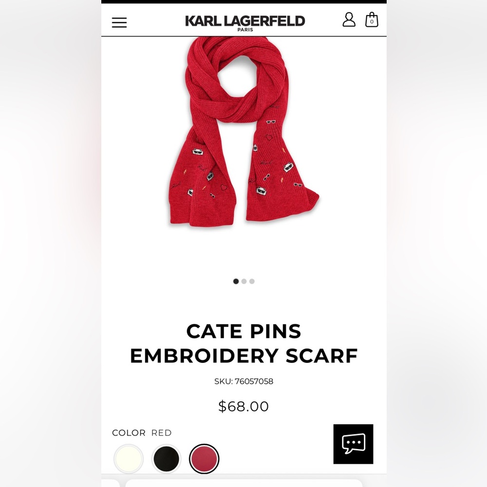 Karl Lagerfeld Red Scarf 🧣